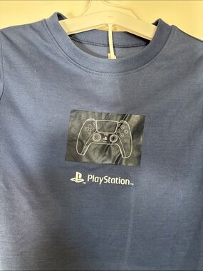 Sony PlayStation Navy Blue Tee with Controller Print